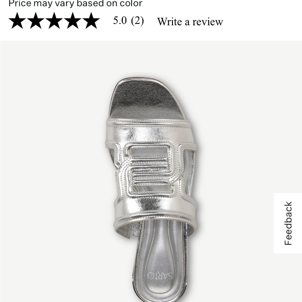 Ladies Franco Sarto silver slides
